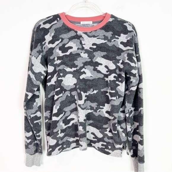 THREADS 4 THOUGHT ANTHROPOLOGIE GRAY CAMOUFLAGE LONG SLEEVE SHIRT WOMENS SMALL - Picture 1 of 5